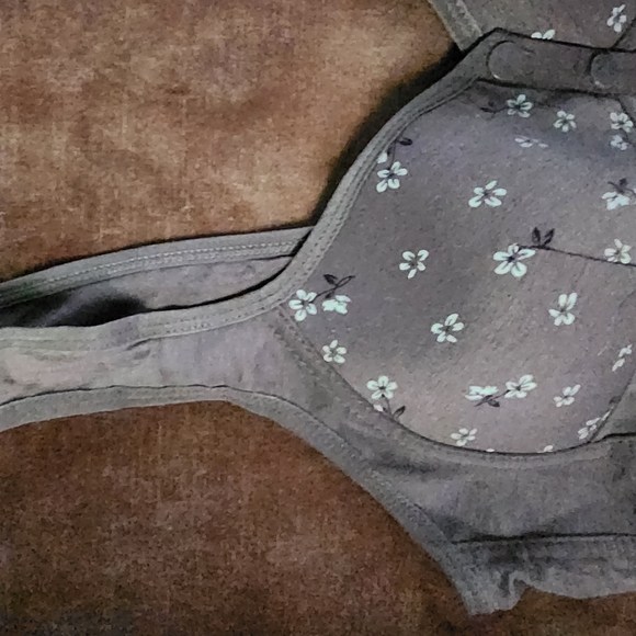 Cotton Lavender with Flowers Front Closure Bra 36C - Picture 3 of 11